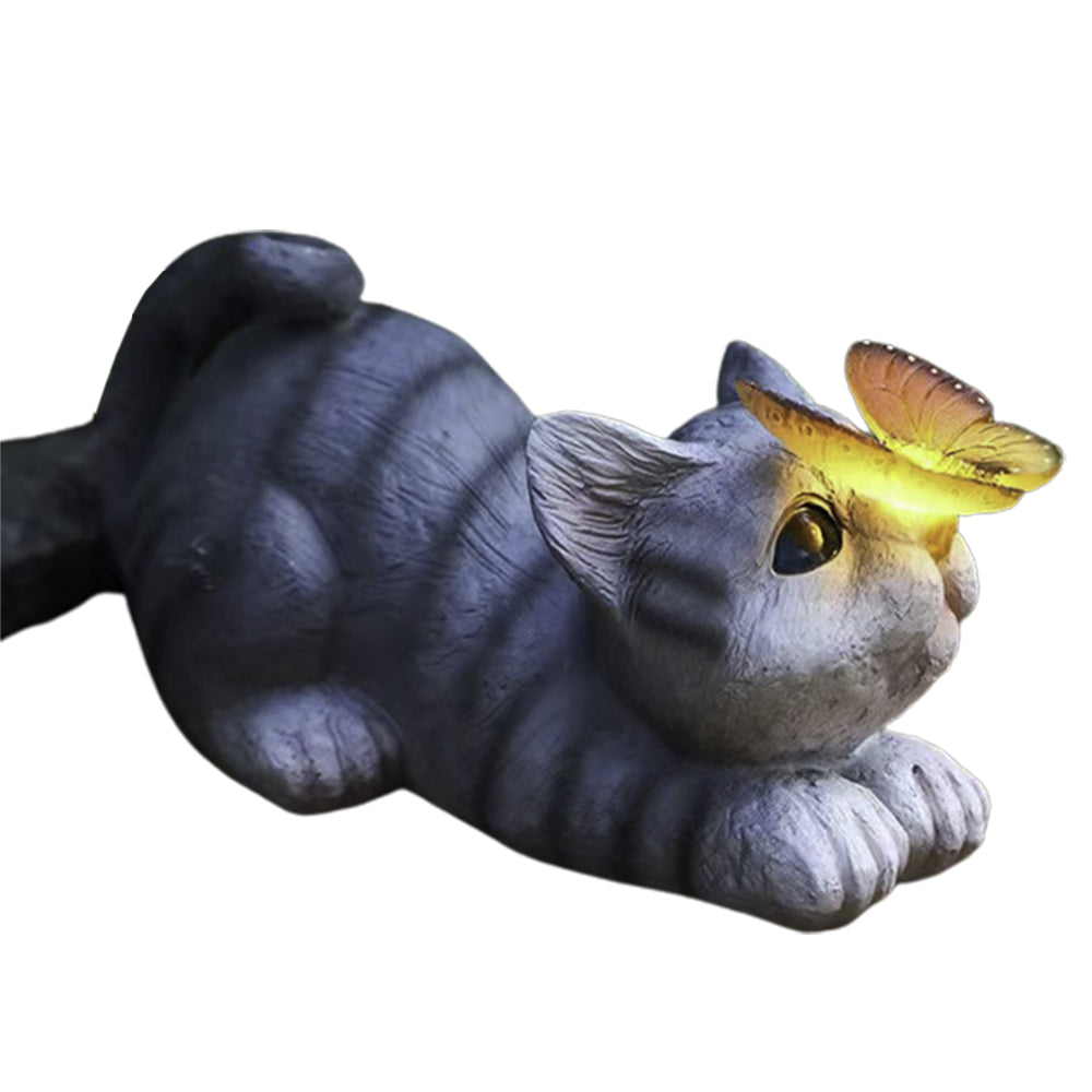 Solar Light Garden Light Light Up Butterfly Cat Garden Art Garden Statue Garden Decor