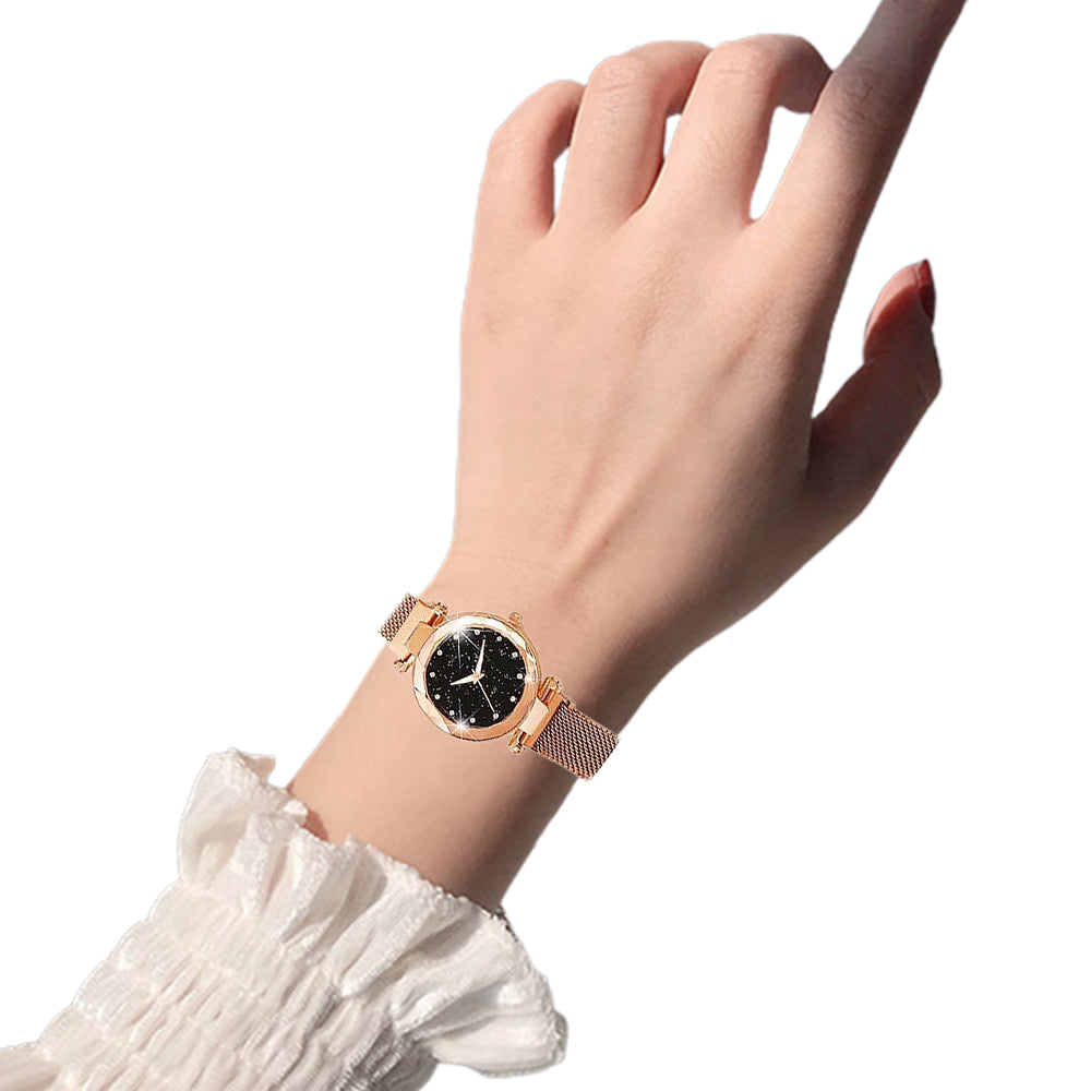 Women Watch Bracelet Necklace Earrings Set Jewellery Kit Style B