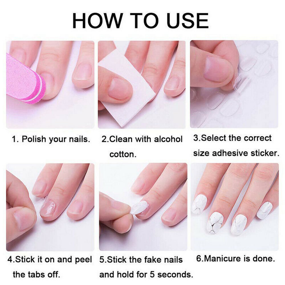 200Pcs Clear Fake Nail Tips with 20 Sheets Self Adhesive Manicure Nail Sticker