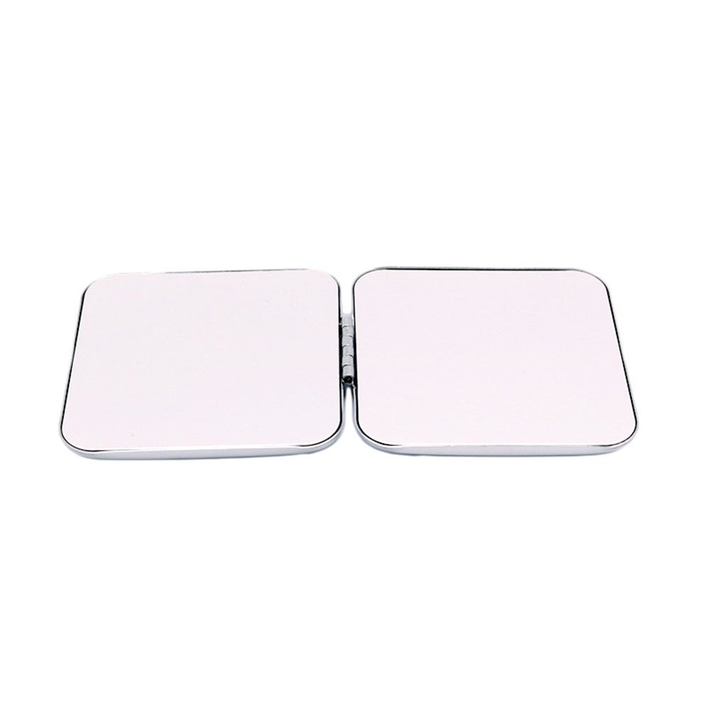 2X Square Compact Double Sided Mirror Mini Stainless Steel Makeup Mirror