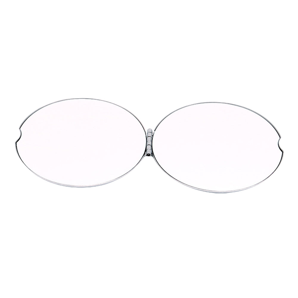 2X Round Compact Double Sided Mirror Mini Stainless Steel Makeup Mirror