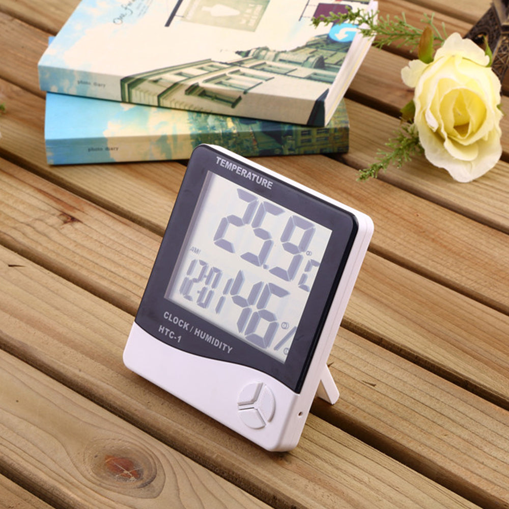 2X Digital Thermometer Hygrometer Alarm Clock Calendar Indoor Humidity Monitor
