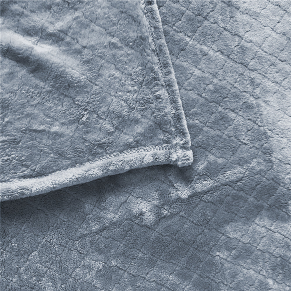 130x150cm Throw Blanket Bed Throws Blanket Plush Blanket Sofa Blanket Blue