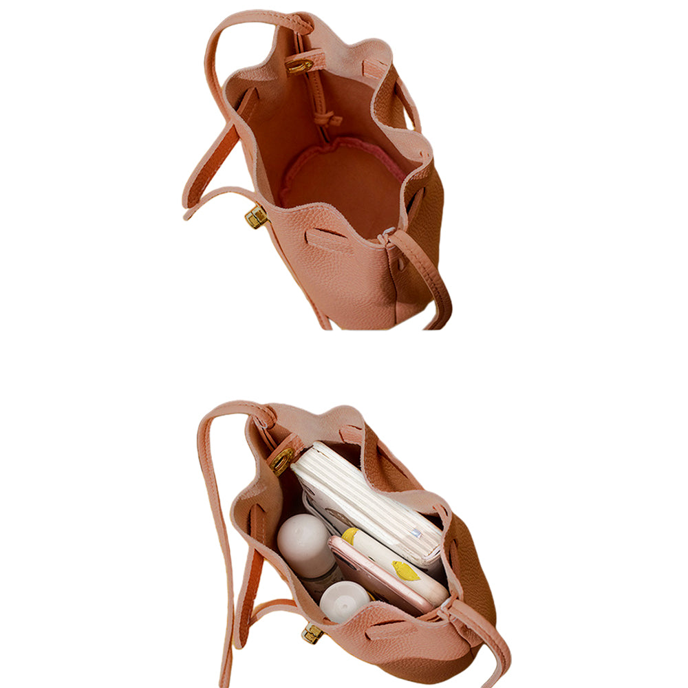 2X Women PU Leather Bucket Crossbody Bag Shoulder Bag Black Brown