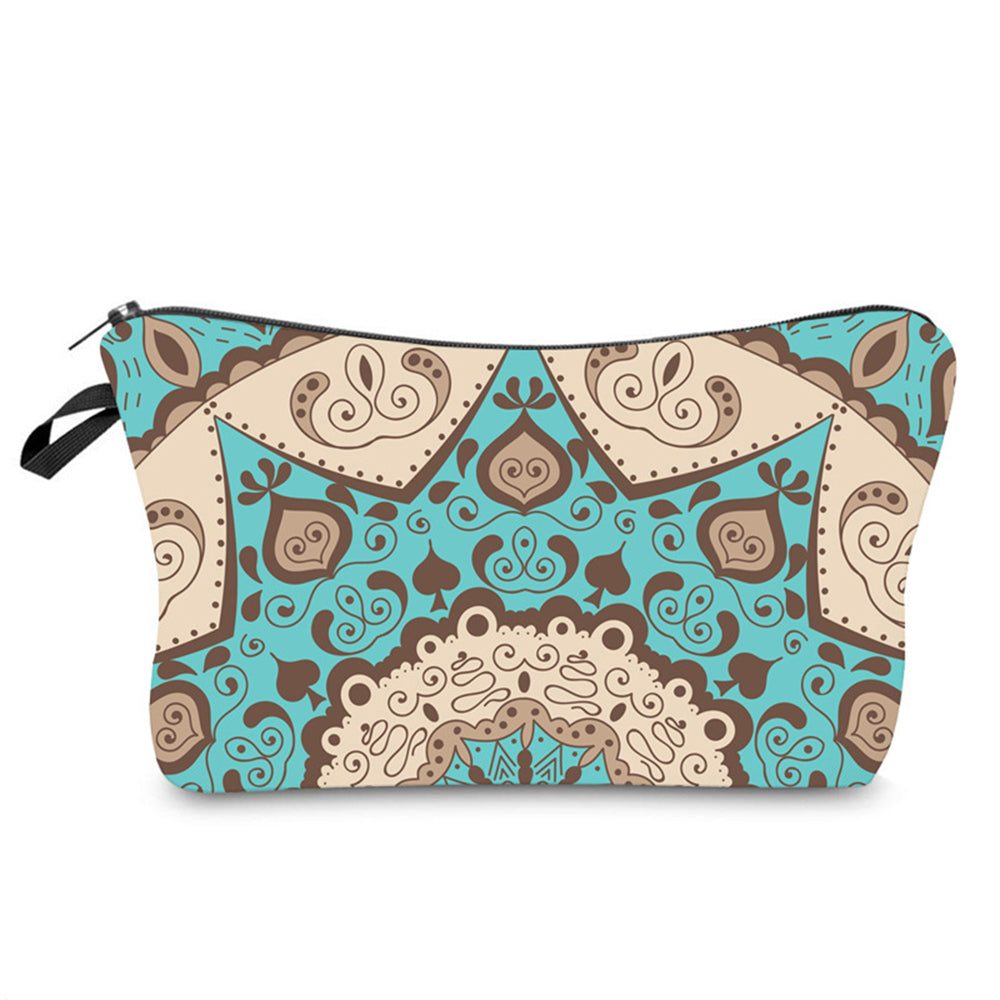3X Mandala Printed Cosmetic Bag Makeup Bag