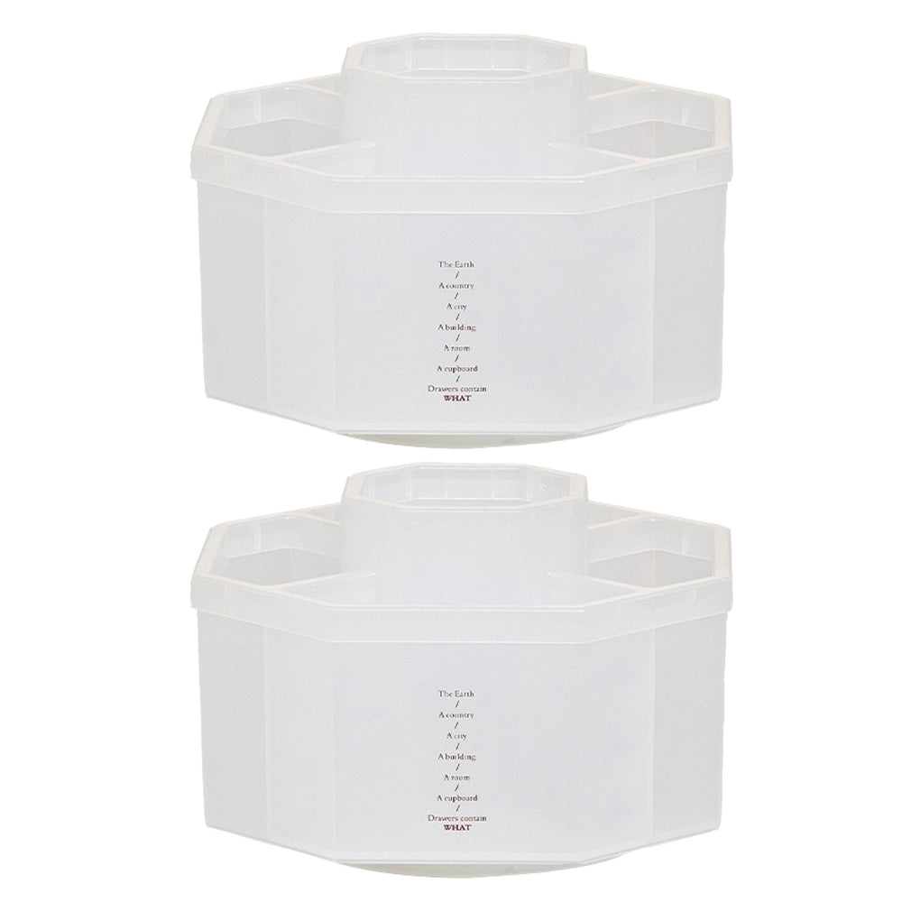2Pcs 360 Degree Spinning Turntable Lazy Susan Desk Organizer Storage Rack Clear