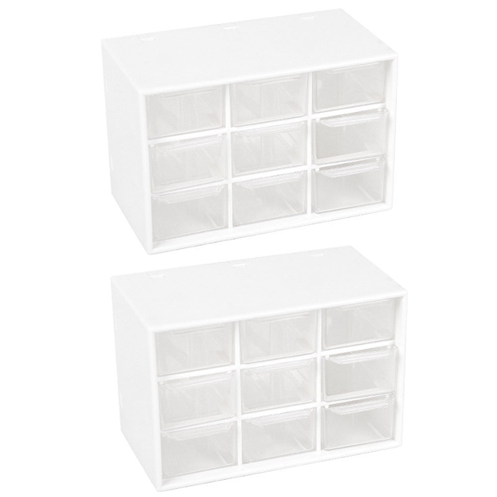 2X Desk Organizer Cosmetic Makeup Storage Box with 9 Drawers