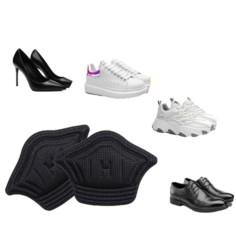 Four Pairs Heel Pads Heel Liners Inserts Grips Heel Protectors Cushions Black
