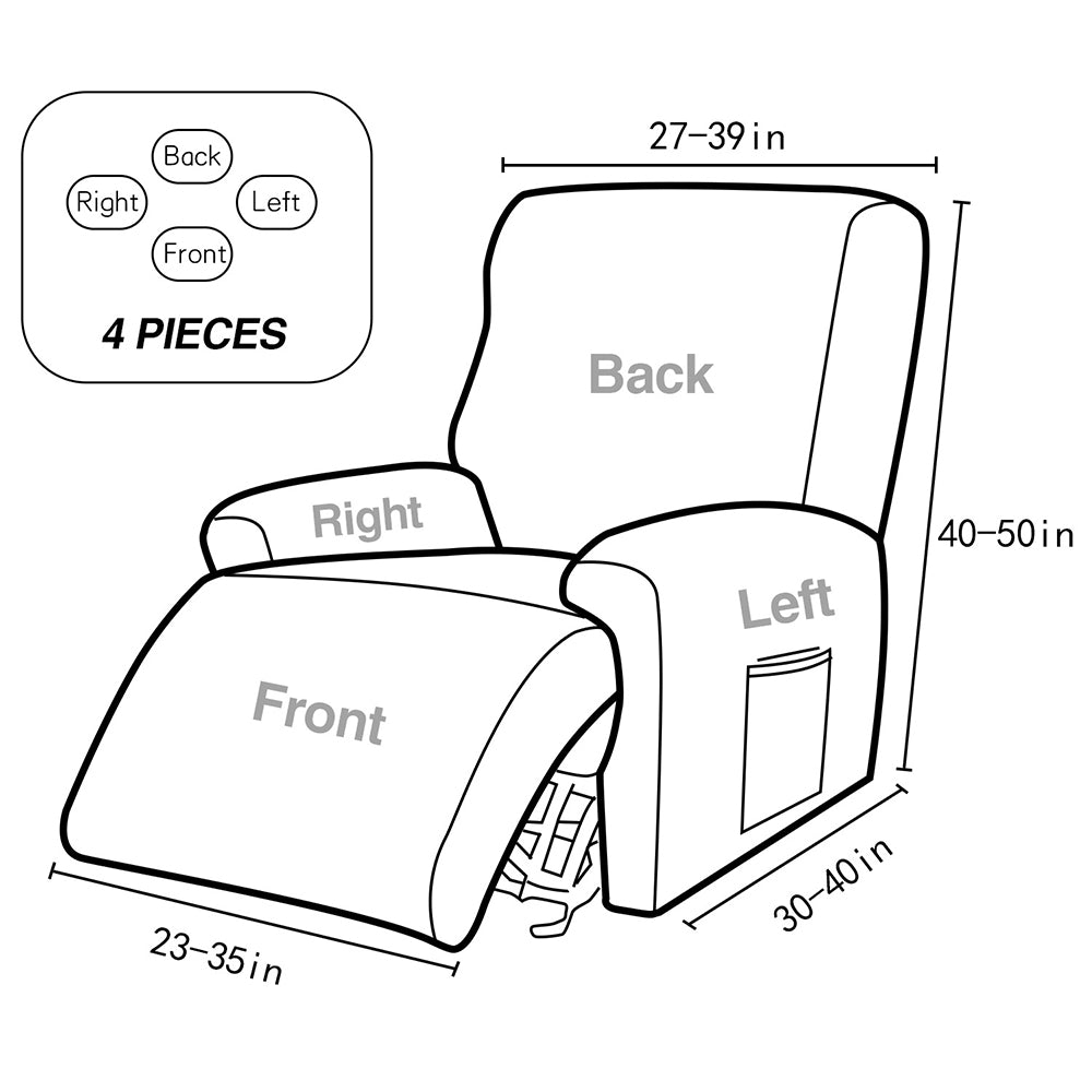 Stretch Recliner Cover Lift Reclining Cover Recliner Slipcover Big Flower