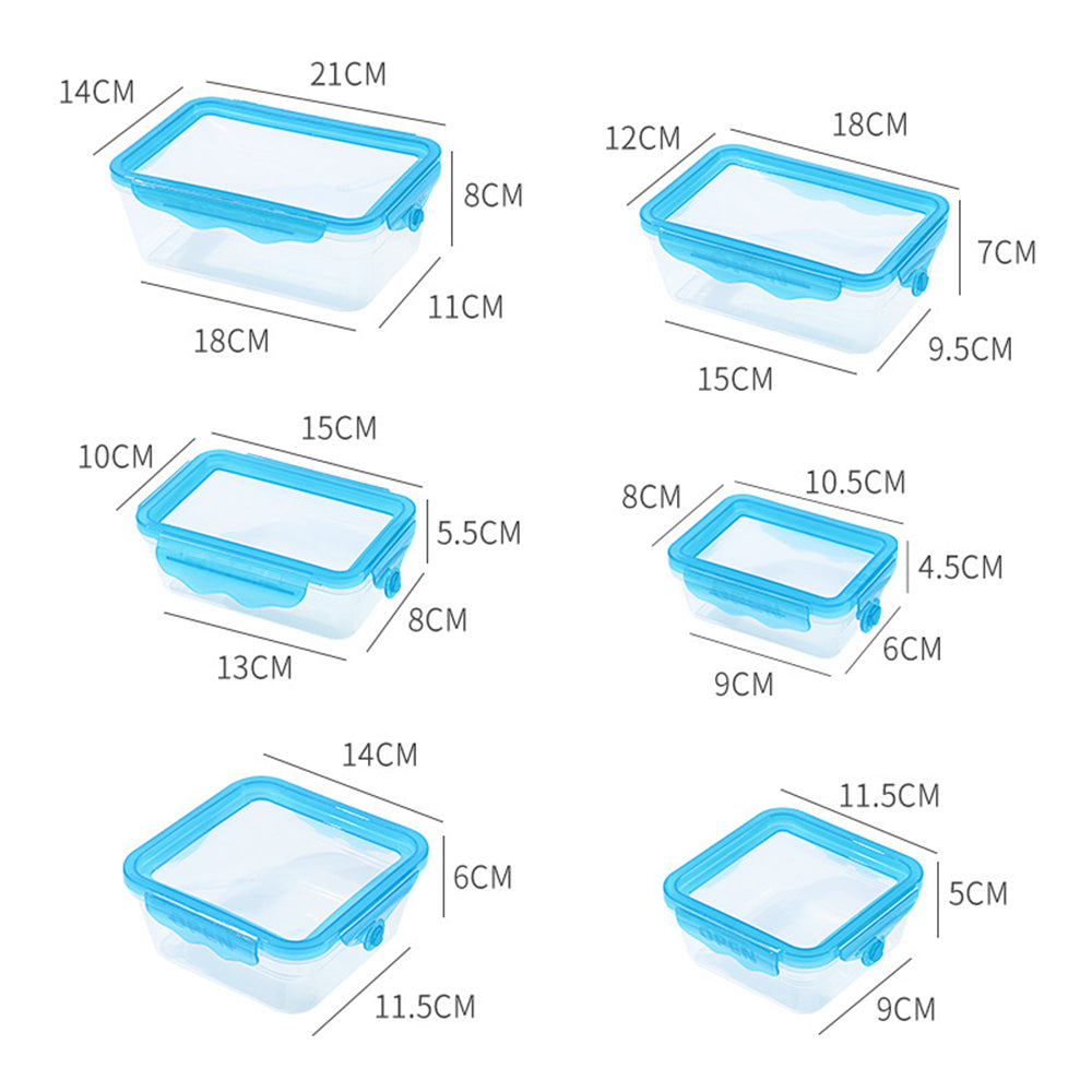 Set of 6 Pcs FDA Certified Food Storage Container Storage Box with Silicone Lid