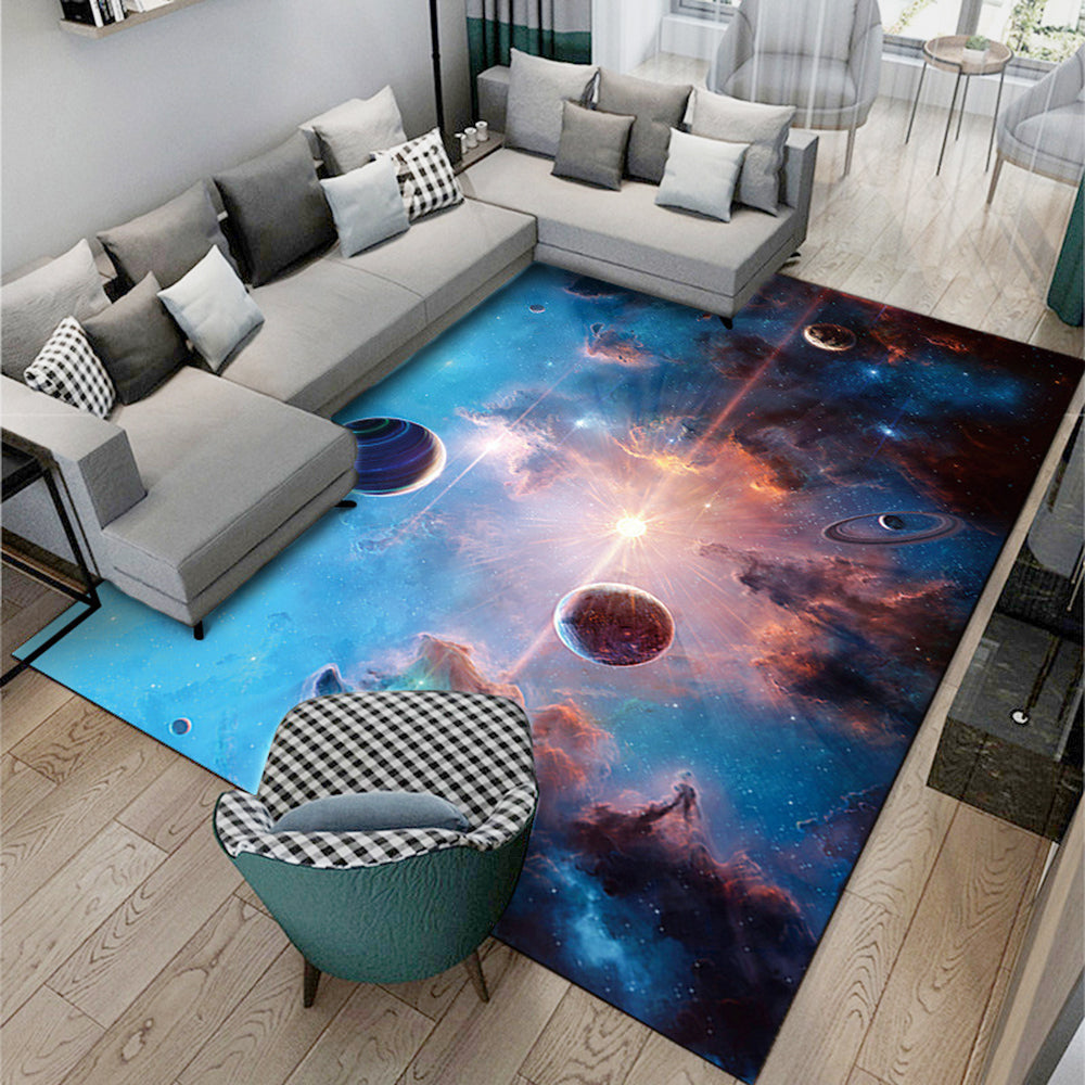 100x160cm Planet Printed Rug Floor Carpet Floor Mat Kid Bedroom Home Decor Style 1