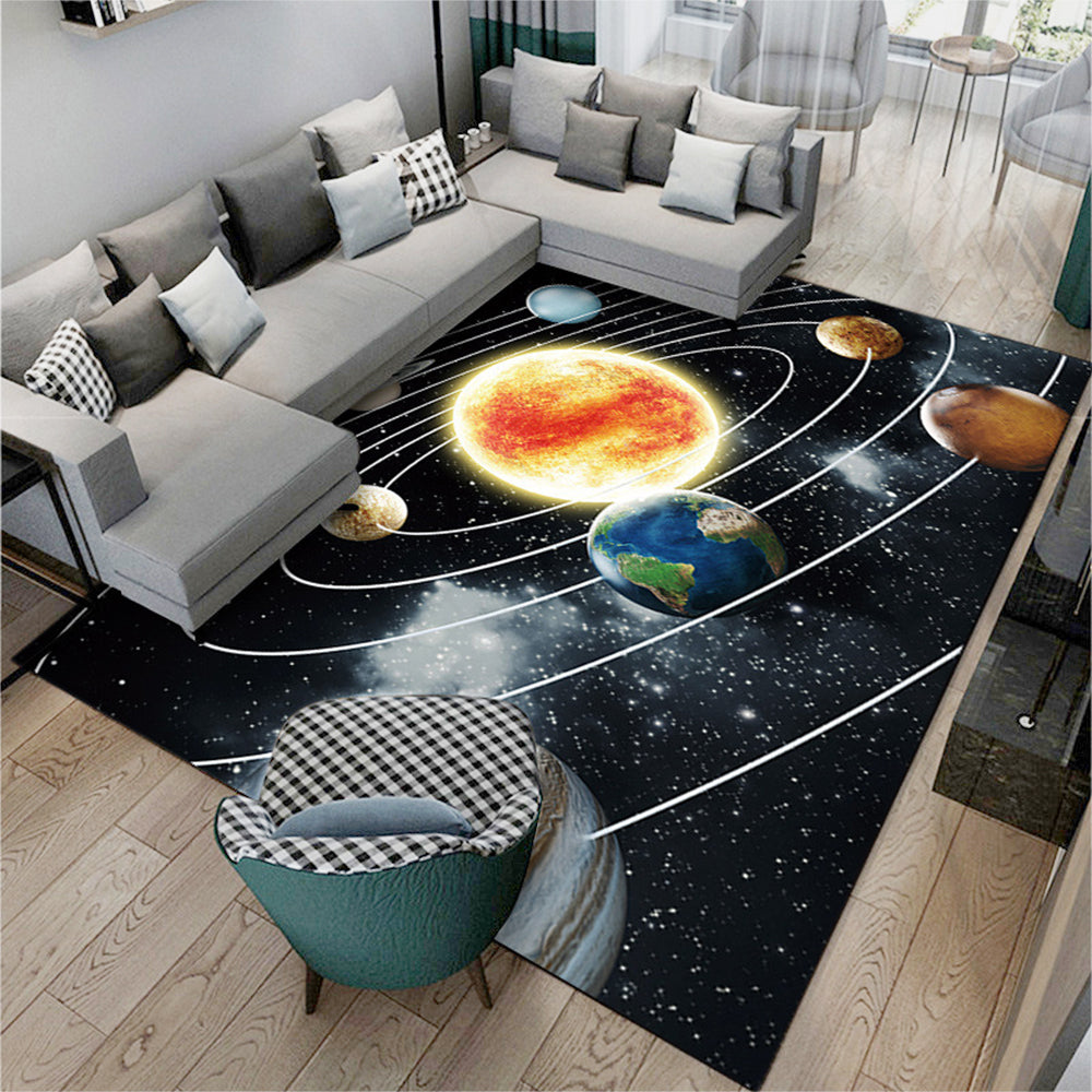120x160cm Planet Printed Rug Floor Carpet Floor Mat Kid Bedroom Home Decor Style 3