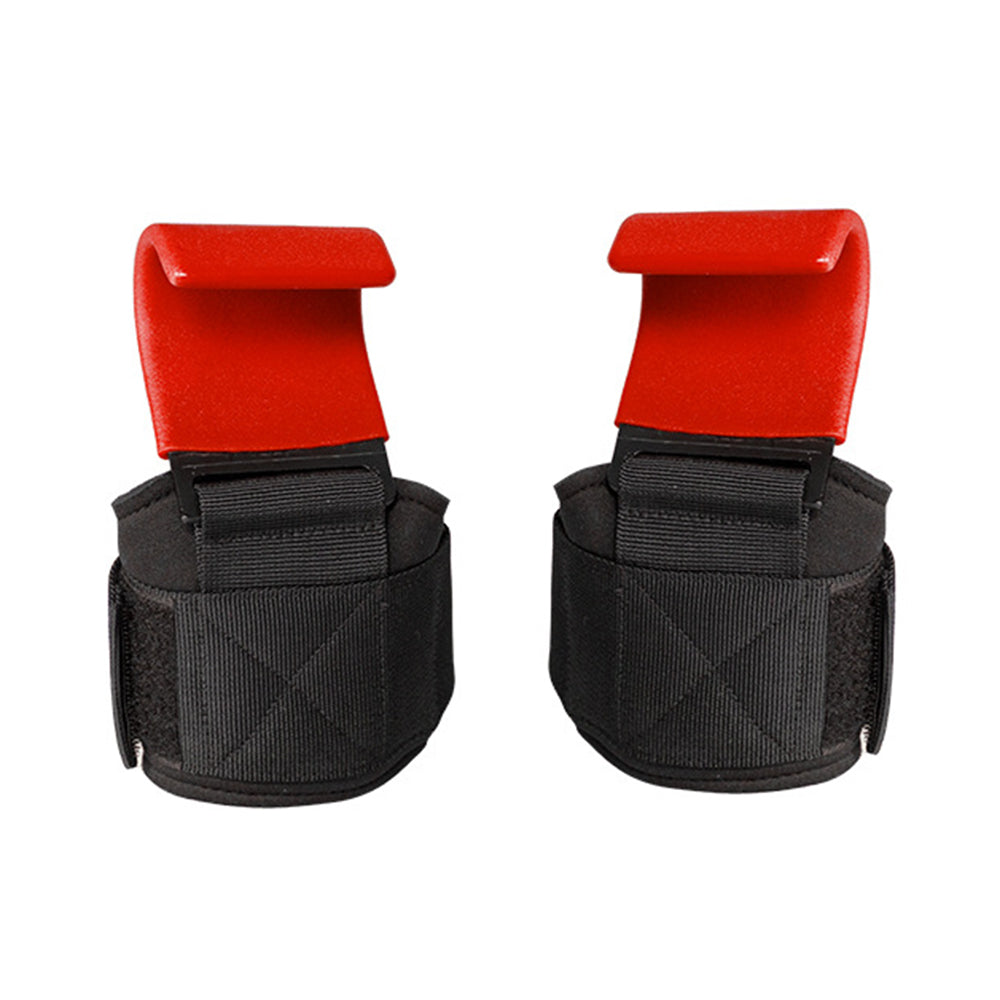 Weight Lifting Hook Hand Grip Support Wrist Straps Powerlifting Grips Gym Red