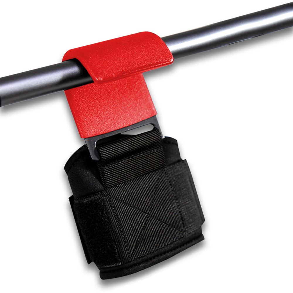 Weight Lifting Hook Hand Grip Support Wrist Straps Powerlifting Grips Gym Red