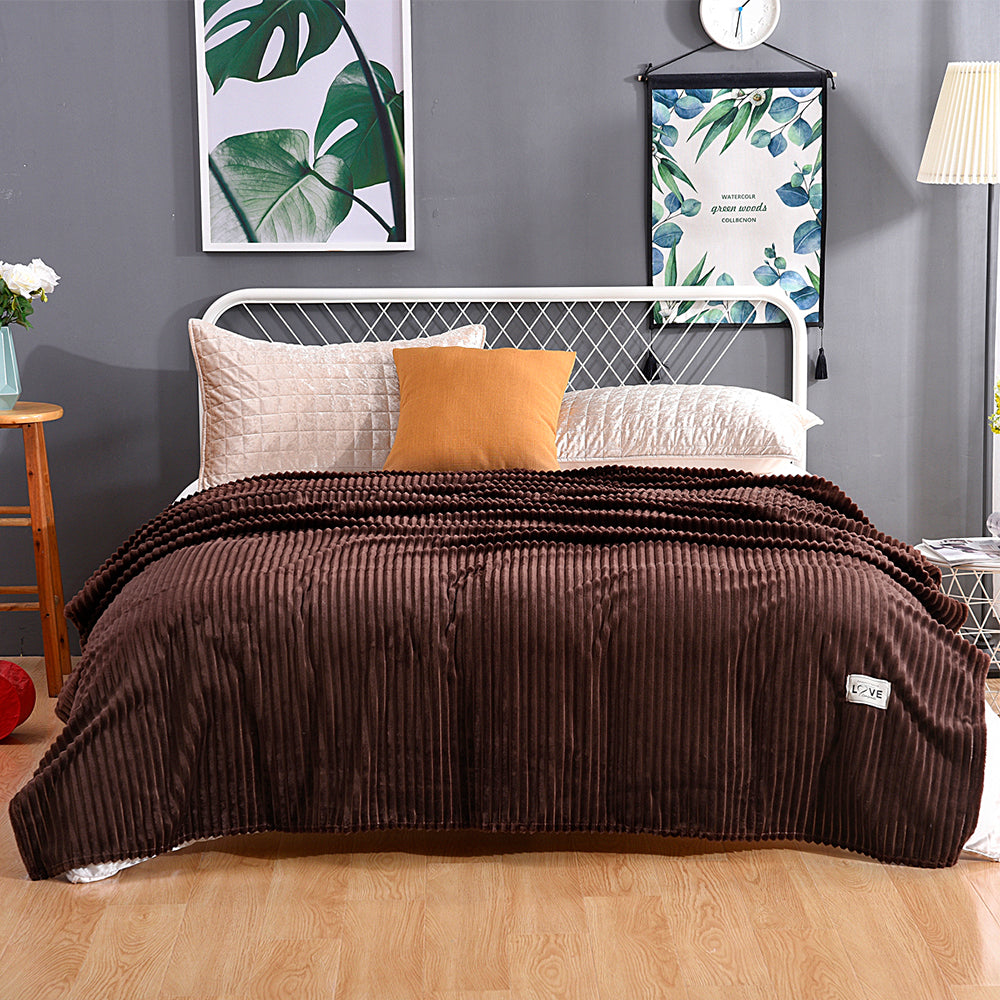 180x200cm Flannel Throw Blanket Bed Throws Blanket Sofa Blanket Coffee