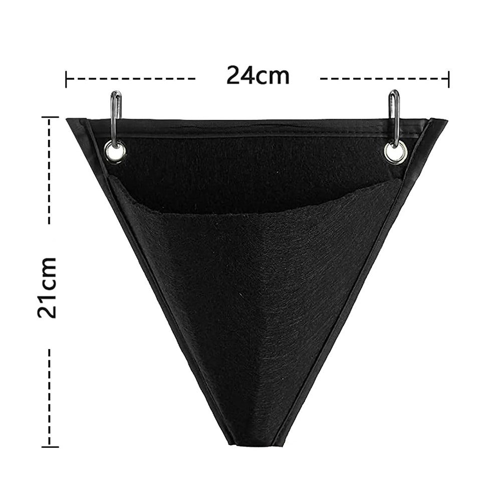 5Pcs Wall Hanging Plant Bag Triangle Plant Grow Bags Plant Pots with 10 Hooks