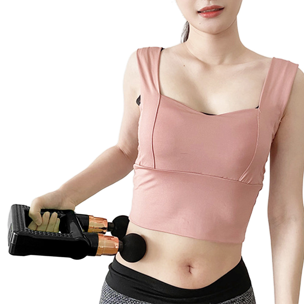 Dual Heads Muscle Massager Gun Muscle Relaxing Massager with 8 Massager Heads Black