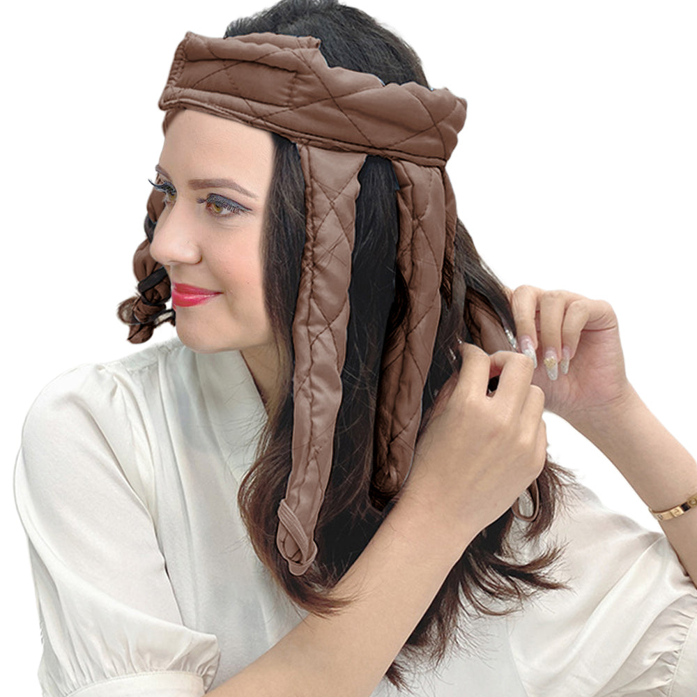 Lazy Heatless Hair Curler Headband Hair Roller Hair Curling Rod Hair Brown