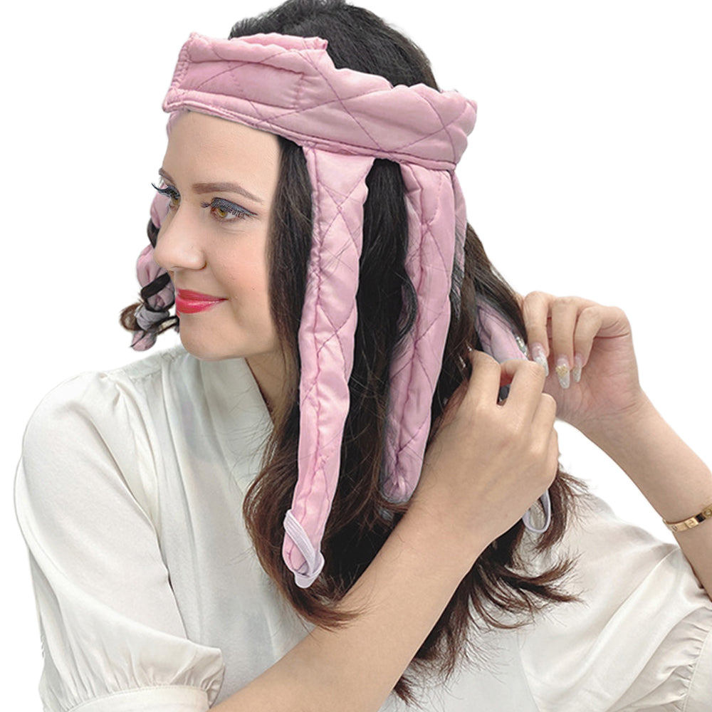 Lazy Heatless Hair Curler Headband Hair Roller Hair Curling Rod Hair Pink