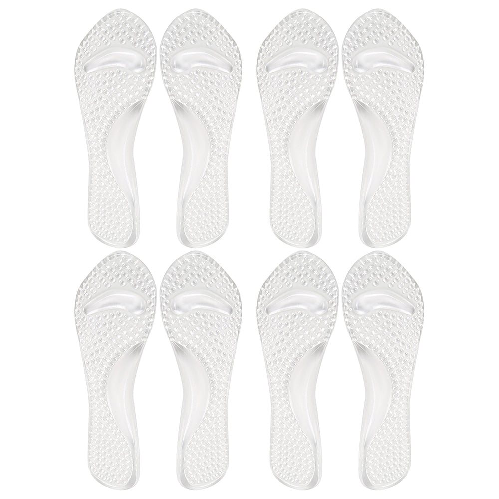 4 Pairs Self-Adhesive Arch Support Shoe Insoles Style 3 Clear