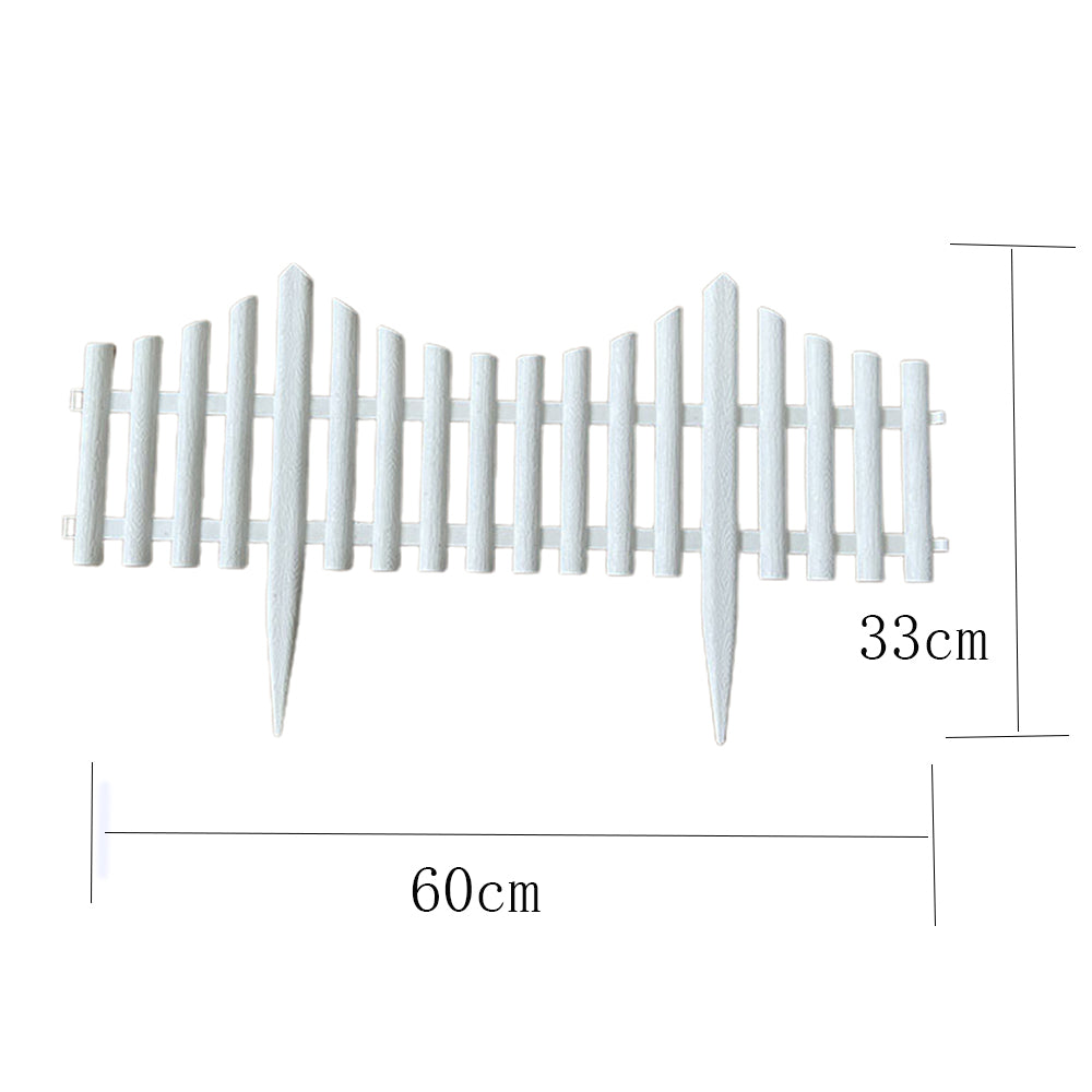 6 Pieces Plastic White Edgings Garden Picket Fence Landscape Flowerbeds Borders