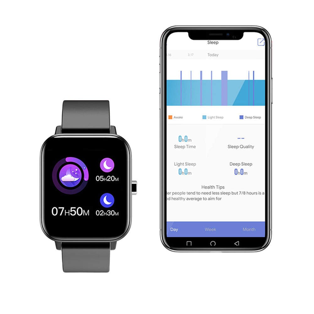 Smart Watch Touch Screen Fitness Tracker Sports Smartwatch Heart Rate Monitor Black