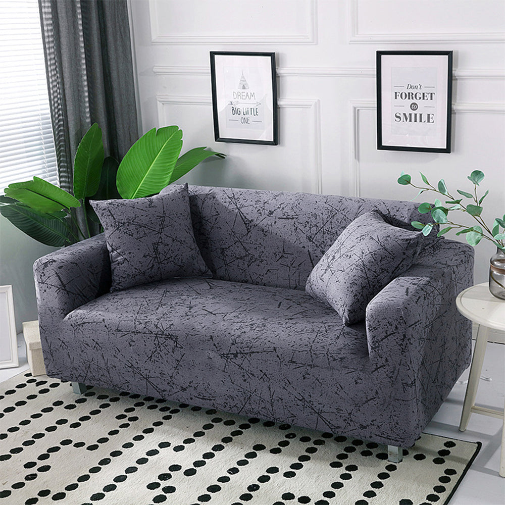 2 Seats Printed Pattern Sofa Cover Stretch Couch Cover Style 3