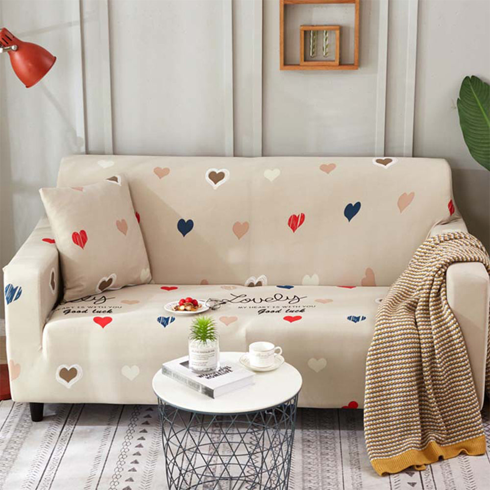4 Seats Printed Sofa Cover Stretch Couch Cover Style 1