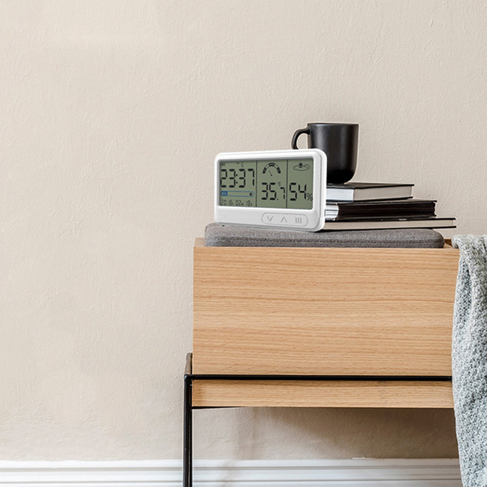 Digital Thermometer Hygrometer Alarm Clock Calendar Indoor Humidity Monitor