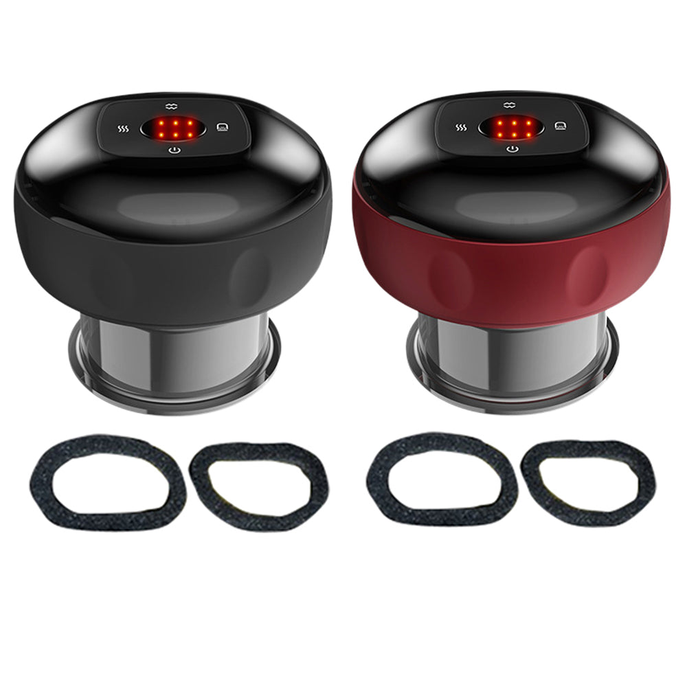 2X Electric Cupping Therapy Massager USB Scraping Massager Black Red