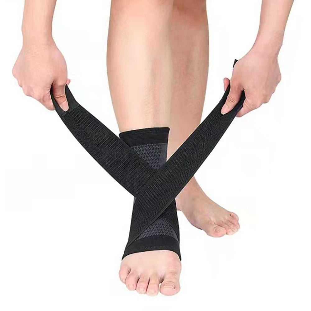 Two Pairs Gym Ankle Support Brace Ankle Sleeve Black Green S Size