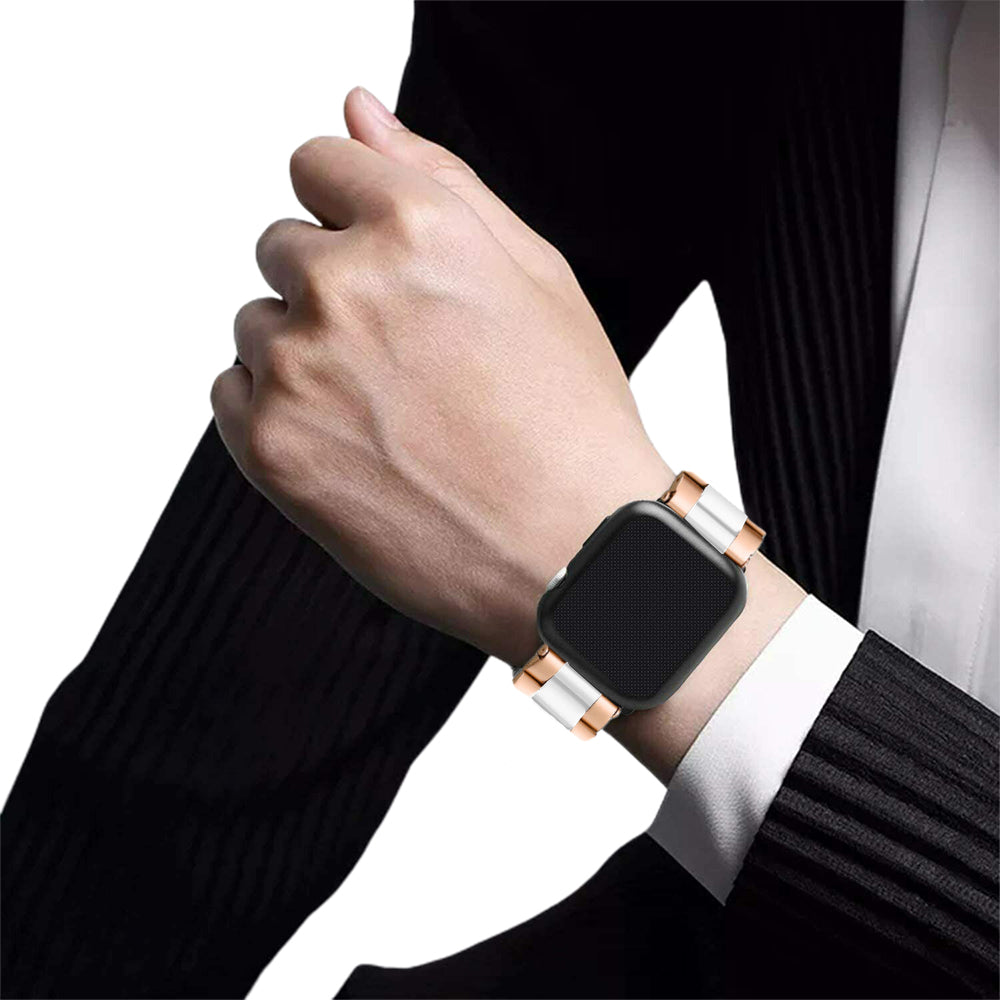 2X Stainless Steel Watch Band Metal Strap for iWatch 42mm 44mm 45mm Black White