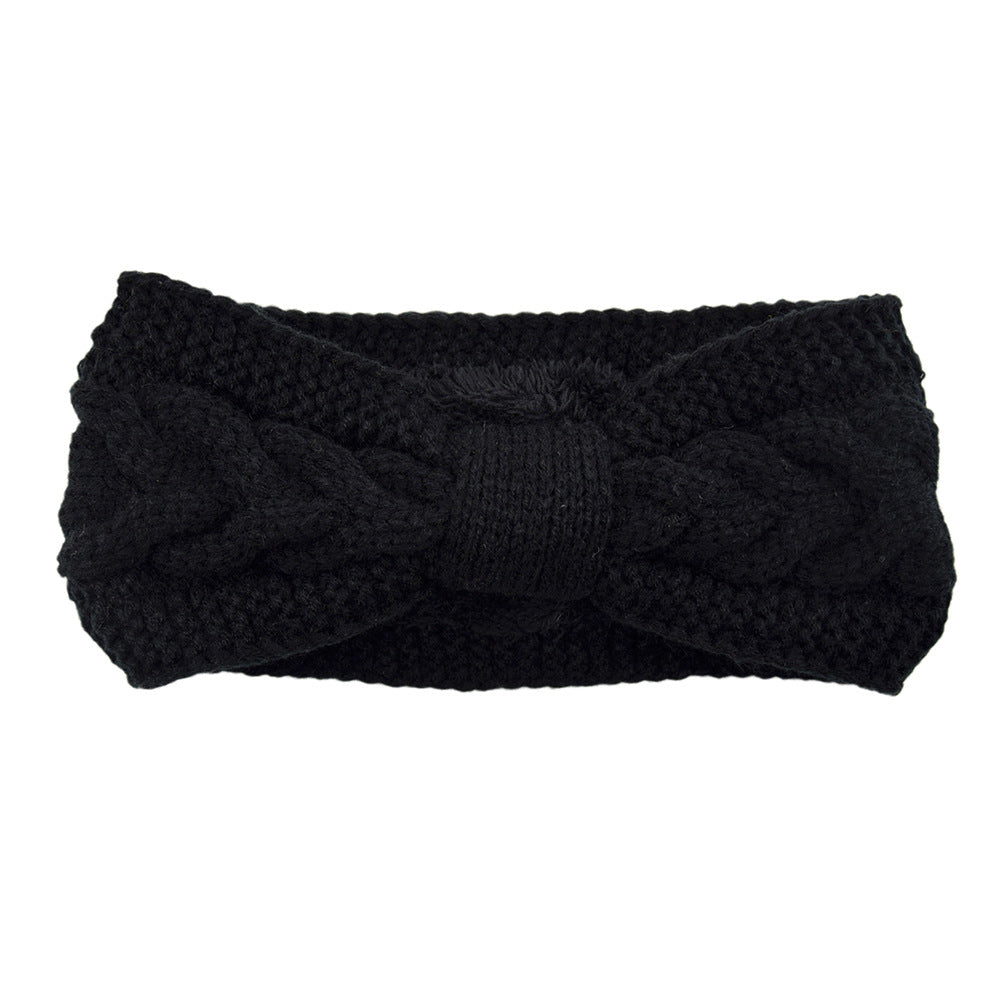 3X Knitted Fleece Lined Headband Black Dark Grey Navy Blue