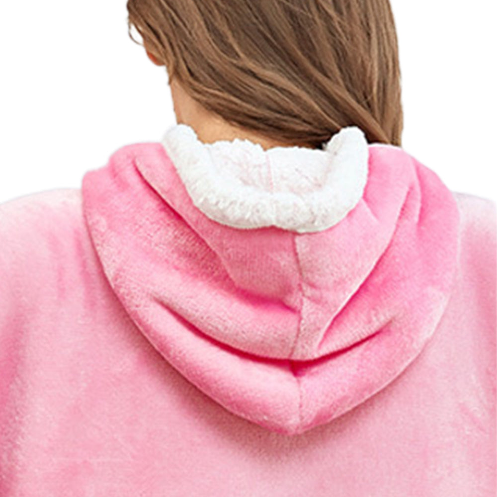 Sherpa Hoodie Blanket Pink
