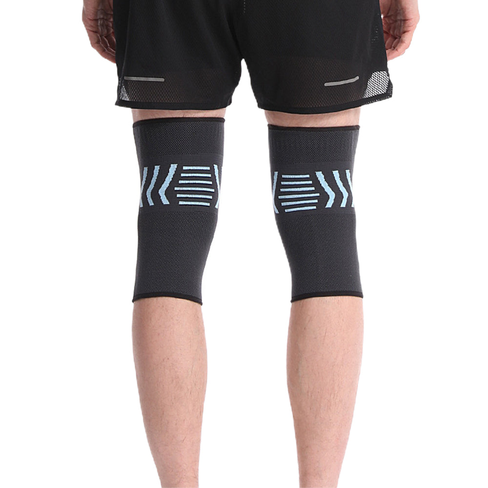 Two Pairs Sport Knee Brace Black Blue L Size