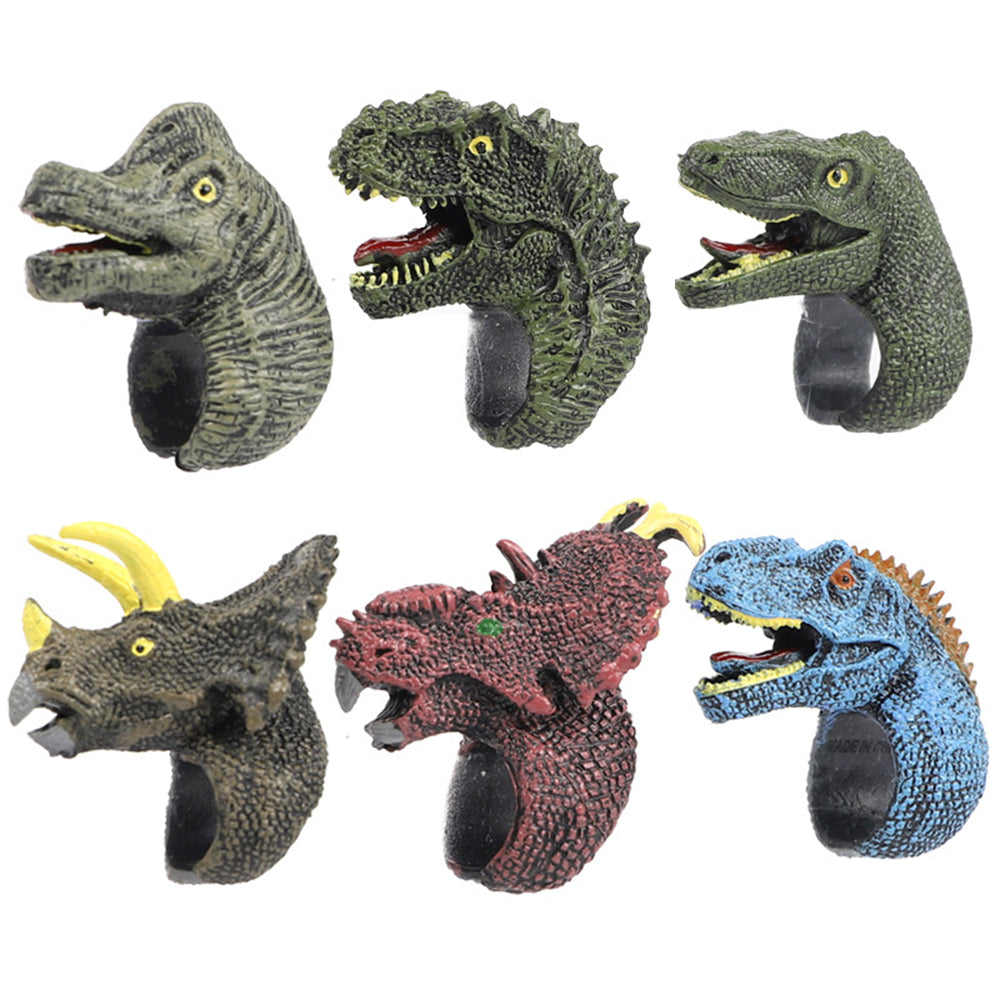 12Pcs Children Dinosaur Finger Ring Toys