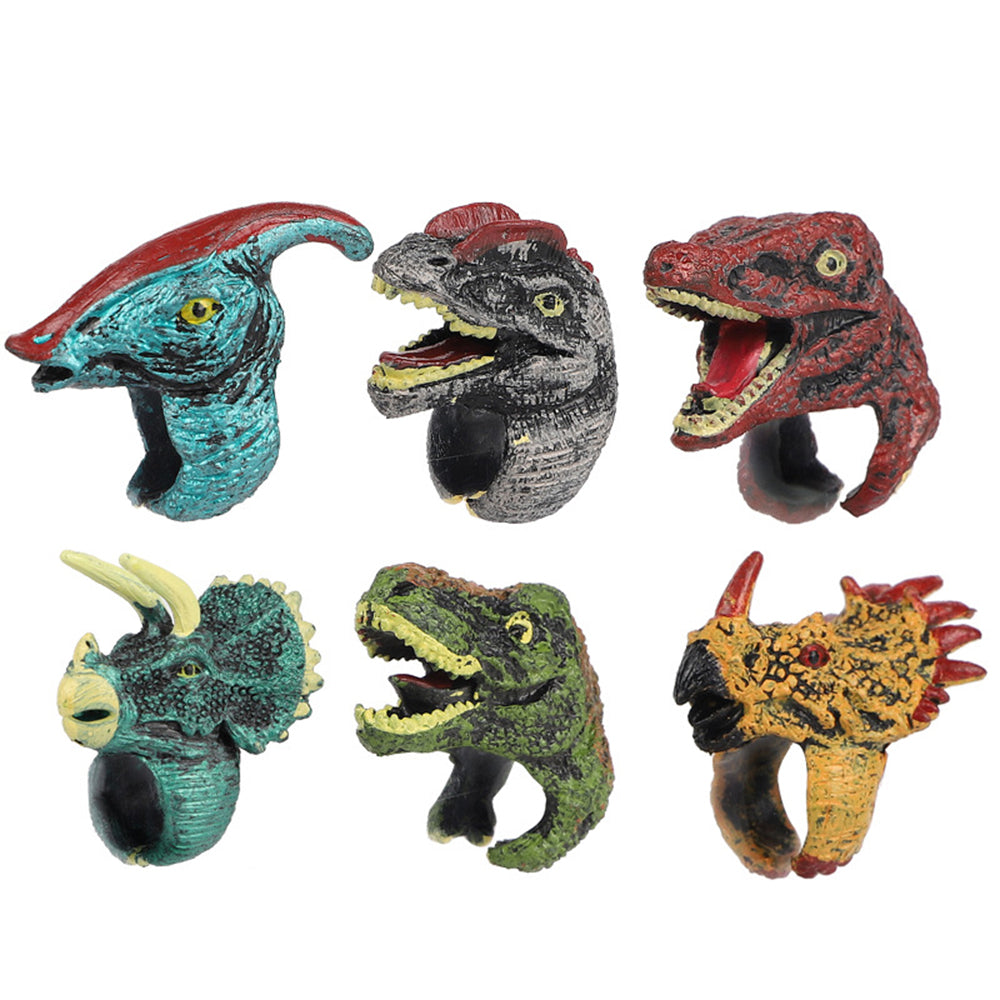12Pcs Children Dinosaur Finger Ring Toys
