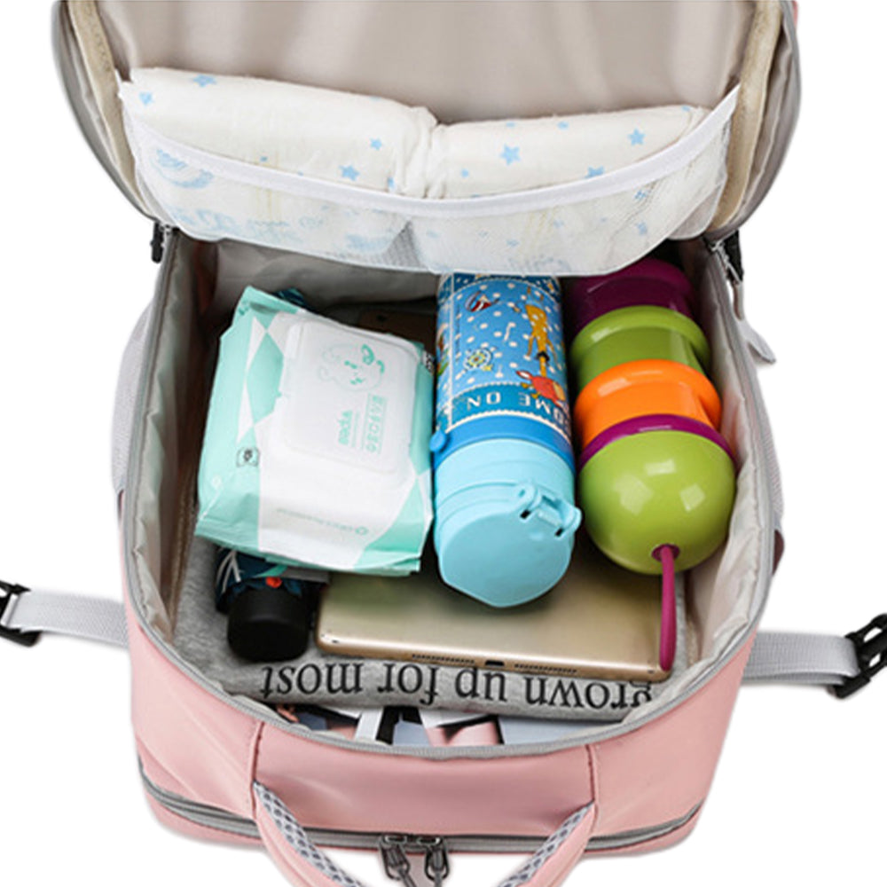Water Resistant Travel Backpack with USB Port Pink