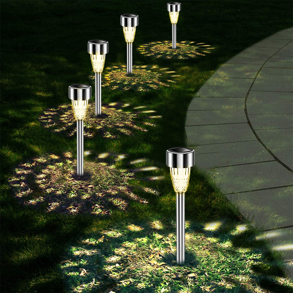 5Pcs Solar Powered Lamps Ground Lights Warm Light