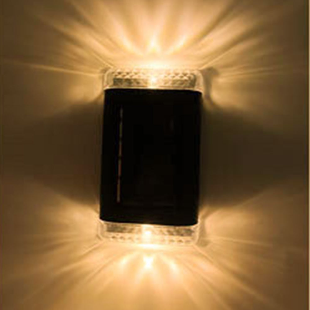 8Pcs Solar Step Lights Wall Lamp White Light and Warm Light