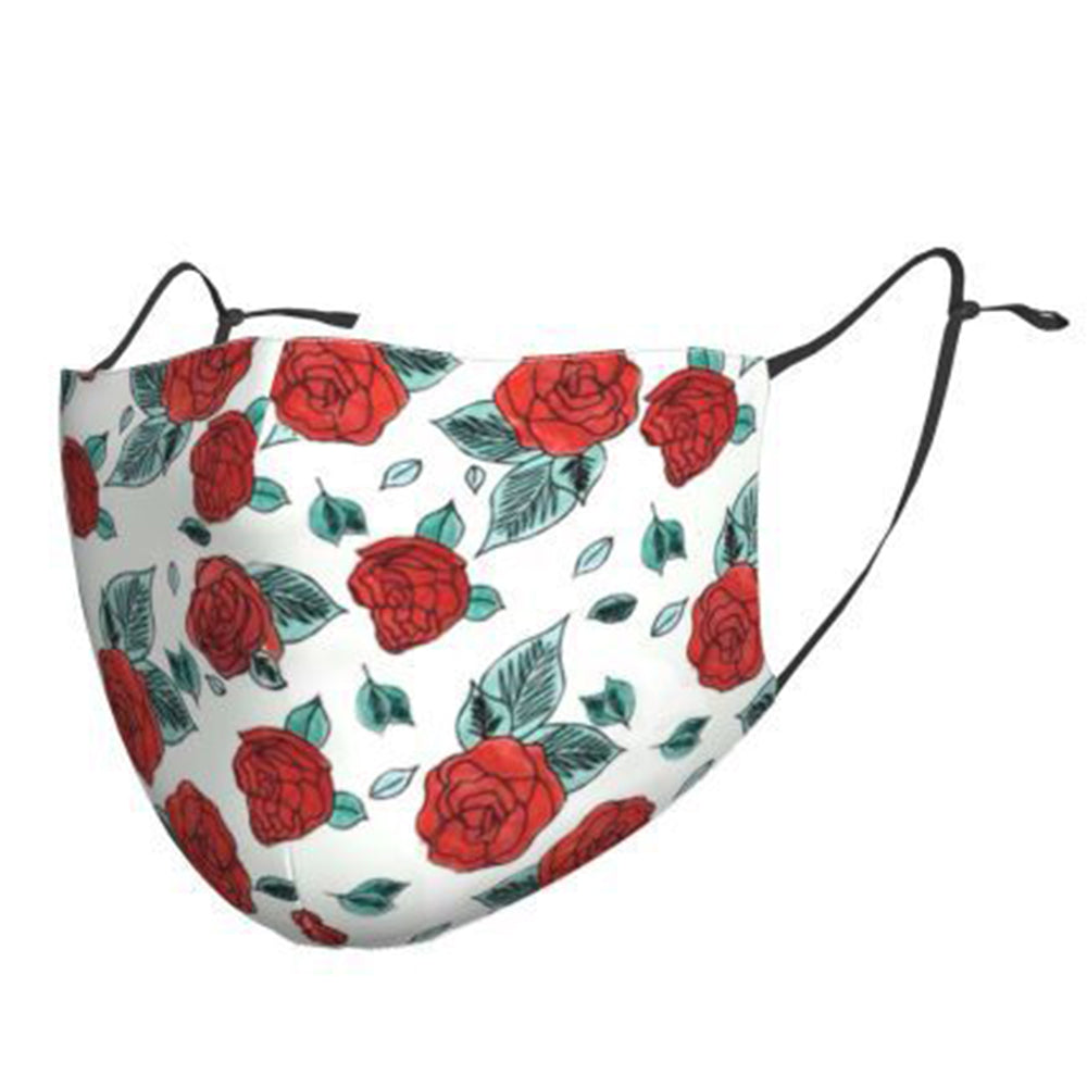 4Pcs Washable Printed Adult Face Mask with Filter