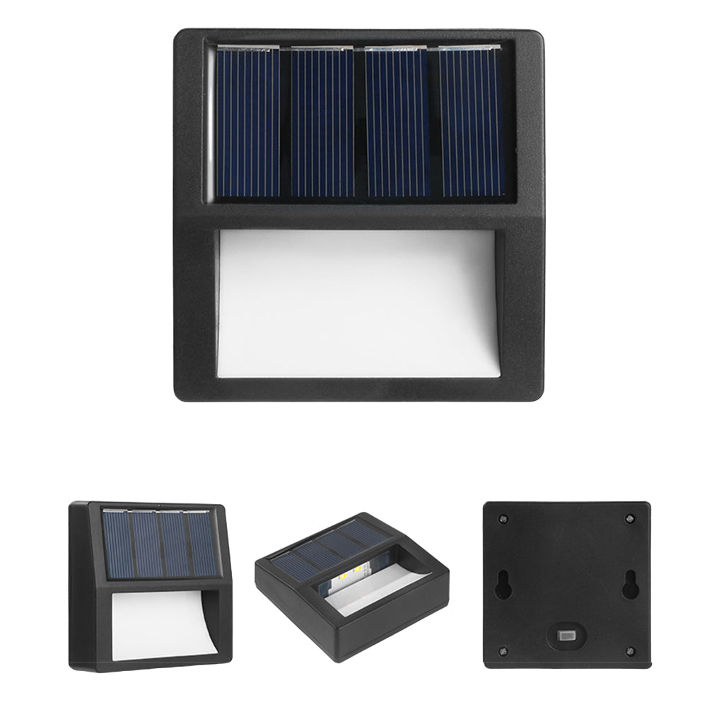 4Pcs Solar Powered Step Lights Fence Lamp White Light