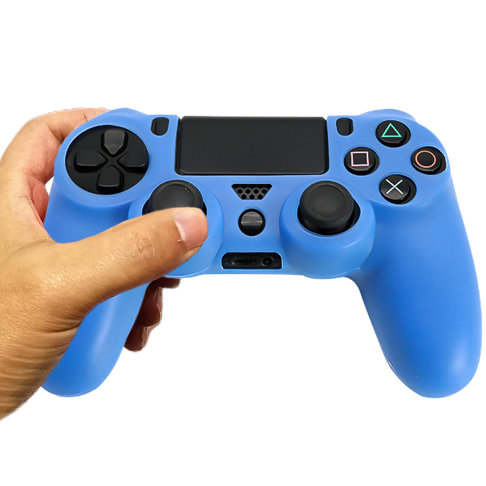 2 X Silicone Cover Grip Protective Case for Playstation PS4 Controller Purple Blue