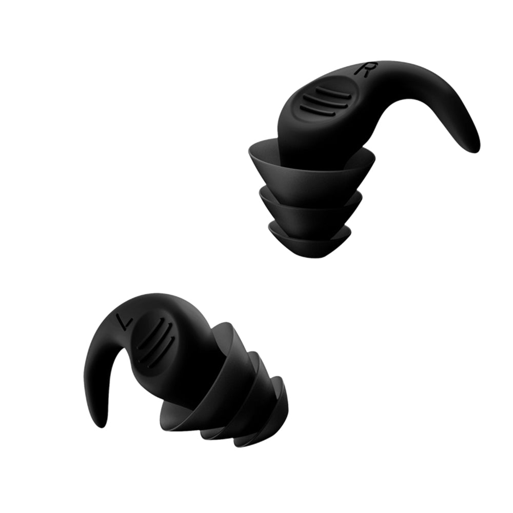 2 Pairs of Reusable Sleep Noise Reduction Ear Plugs Black Grey