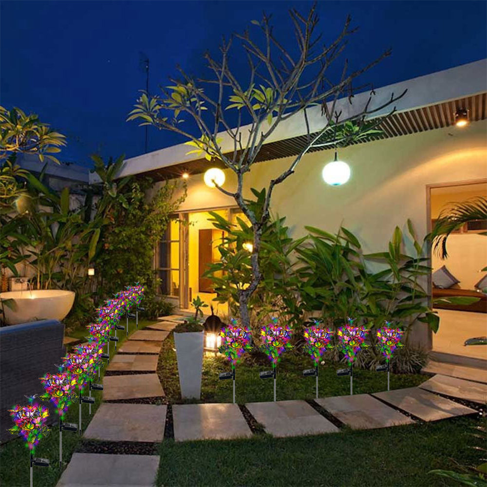 2Pcs Solar Butterfly Light Patio Walkway Lamp