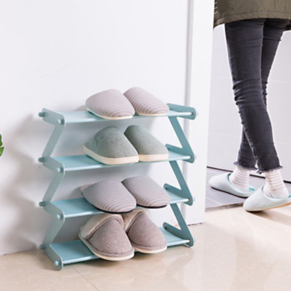 4 Tier Shoes Storage Rack Shelf Organizer Blue