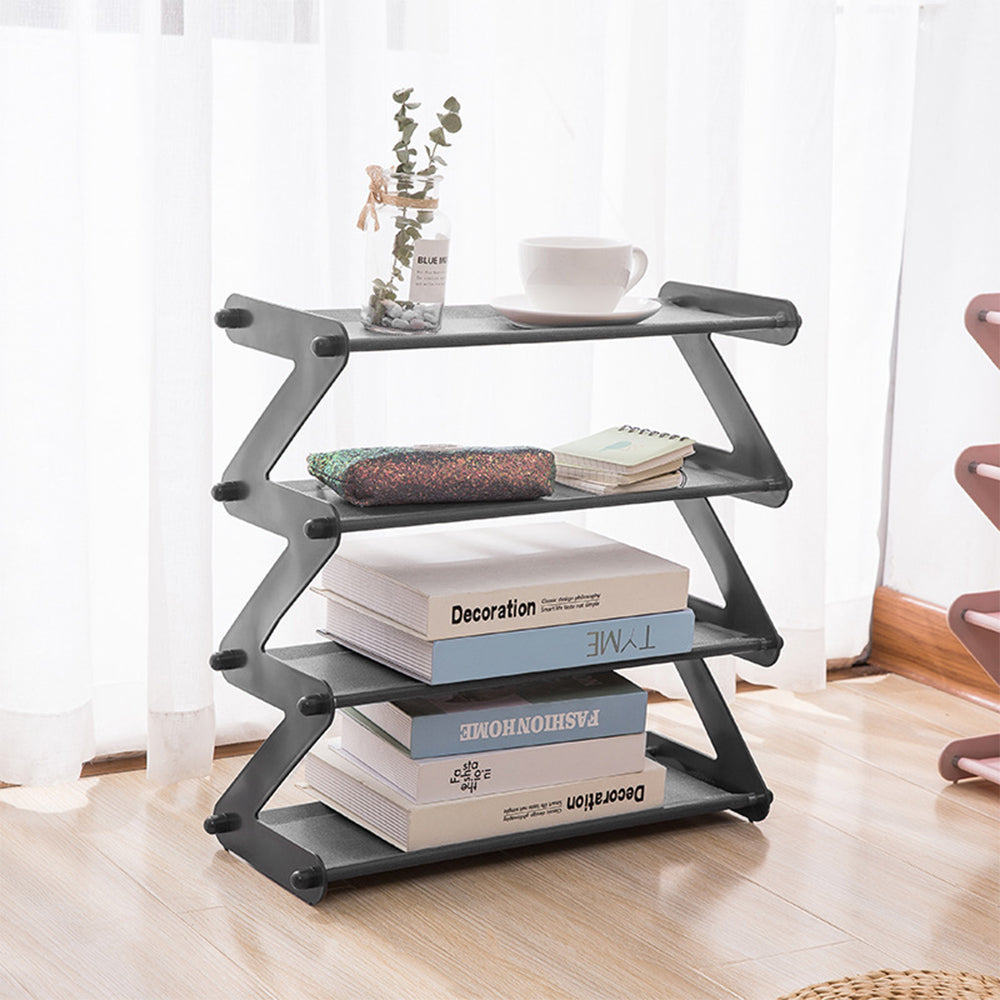 4 Tier Shoes Storage Rack Shelf Organizer Grey