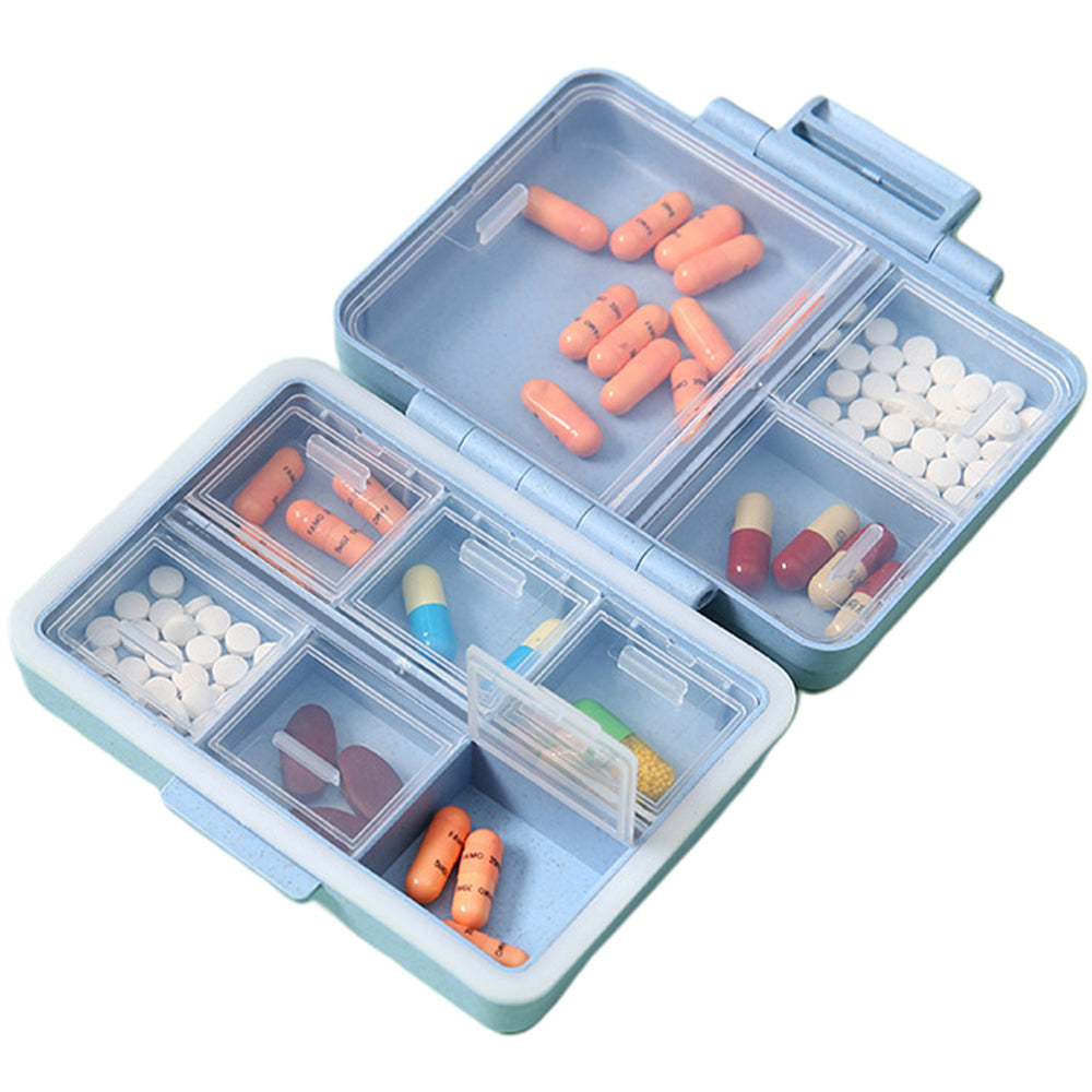 2Pcs Travel Pill Organizer Box Pink and Blue