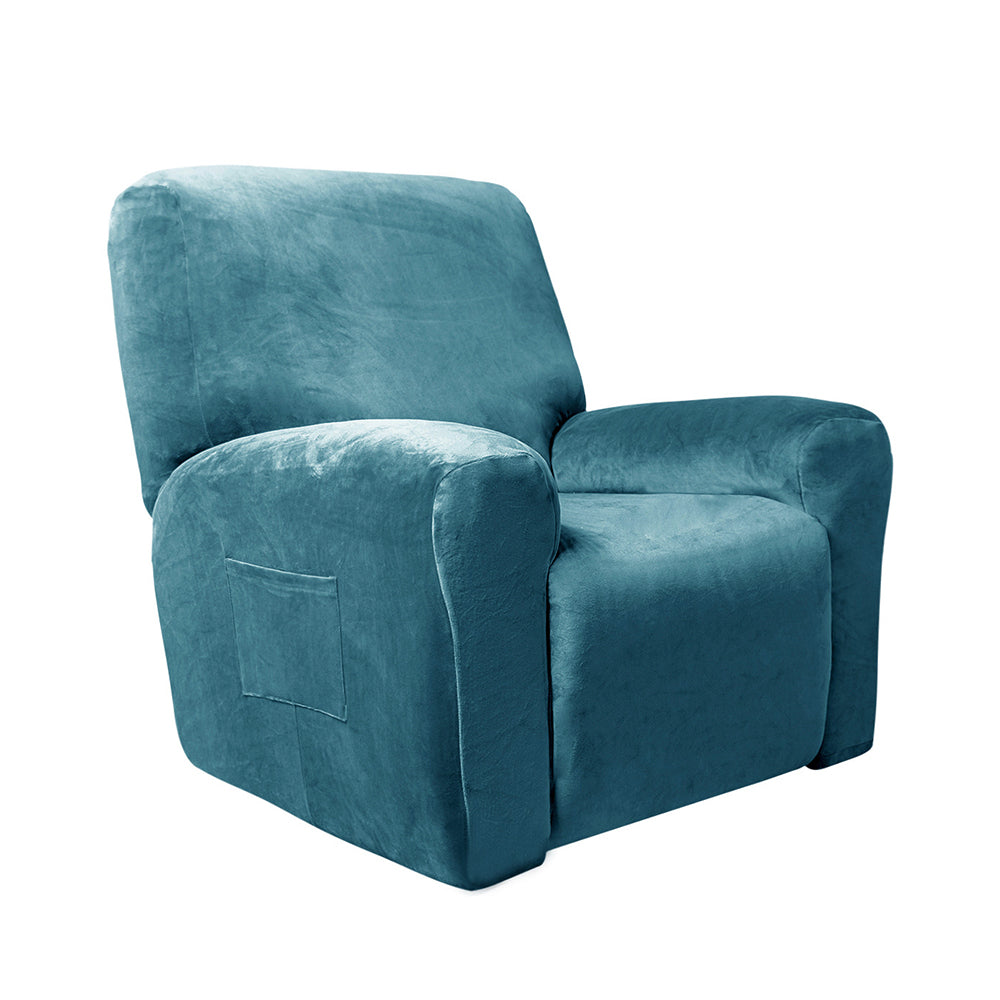 Stretch Recliner Chair Cover for 1 Seater Peacock blue