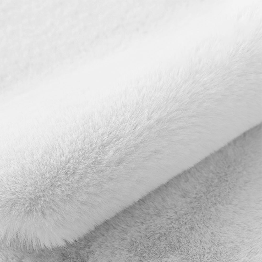 80x60cm Bear Shaped Plush Rug Door Mat White